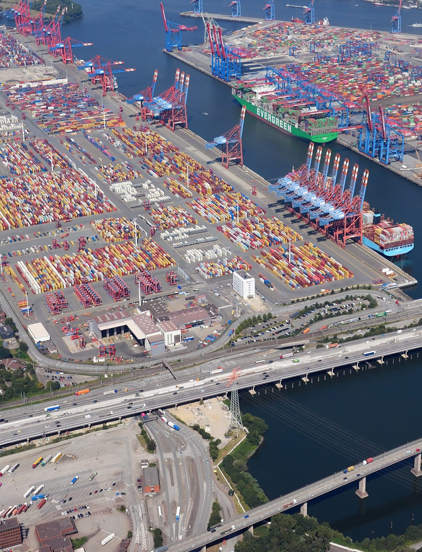 Container terminal operations seen from above